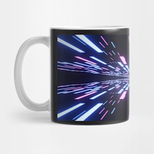 Neon lines and stripes, blue-pink Mug